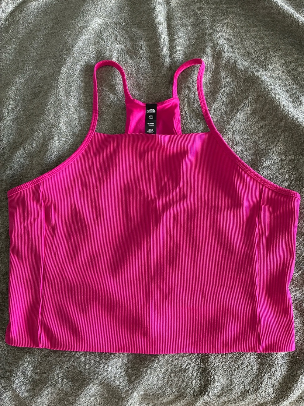 NWOT The North Face Hot Pink Ribbed Crop Tank